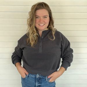 Microfleece Henley Lounge Sweatshirt Old Navy Size L